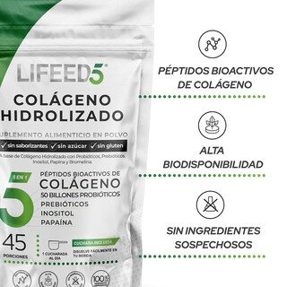 Foto 2 | Digestive Probiotics Lifeed5 Probioticos y Colageno Hidrolizado En Polvo Suplemento Alimenticio 405 gramos