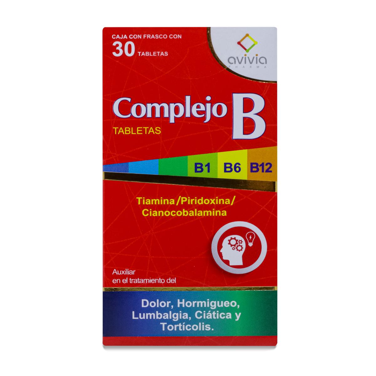 Suplemento Alimenticio Avivia Complejo B Caja con 30 Tabletas