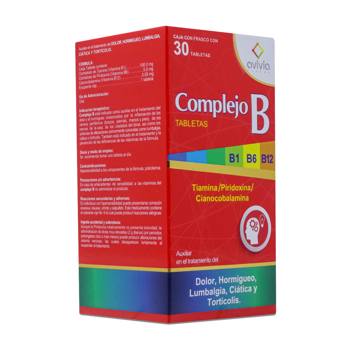 Foto 3 pulgar | Suplemento Alimenticio Avivia Complejo B Caja con 30 Tabletas
