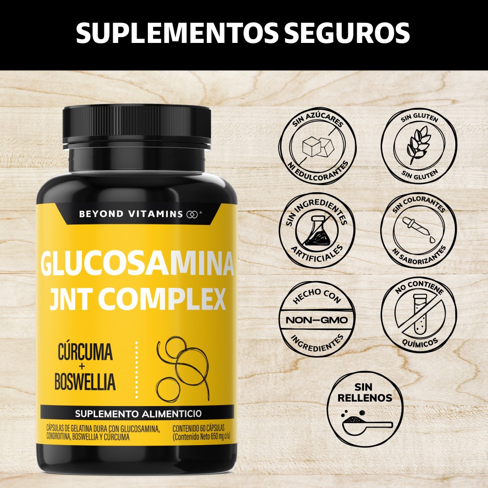 Foto 7 pulgar | Suplemento Alimenticio Beyond Vitamins Glucosamina Y Cúrcuma  60 Cápsulas