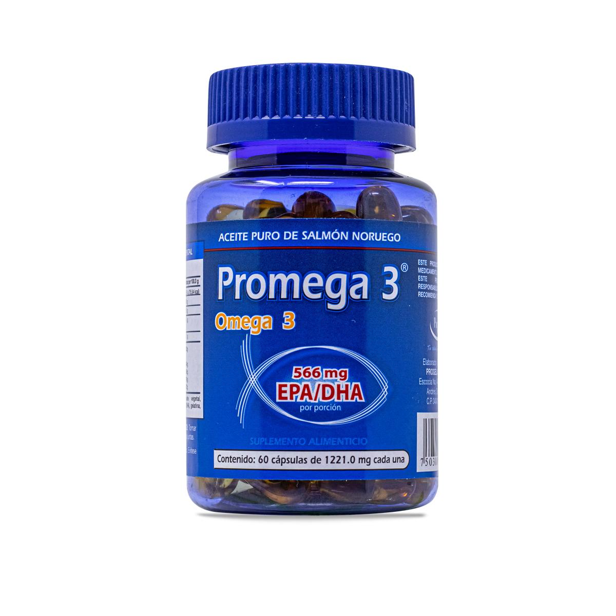 Suplemento Progela Promega 3 60 Capsulas 221 Mg 566 mg Epa/dha
