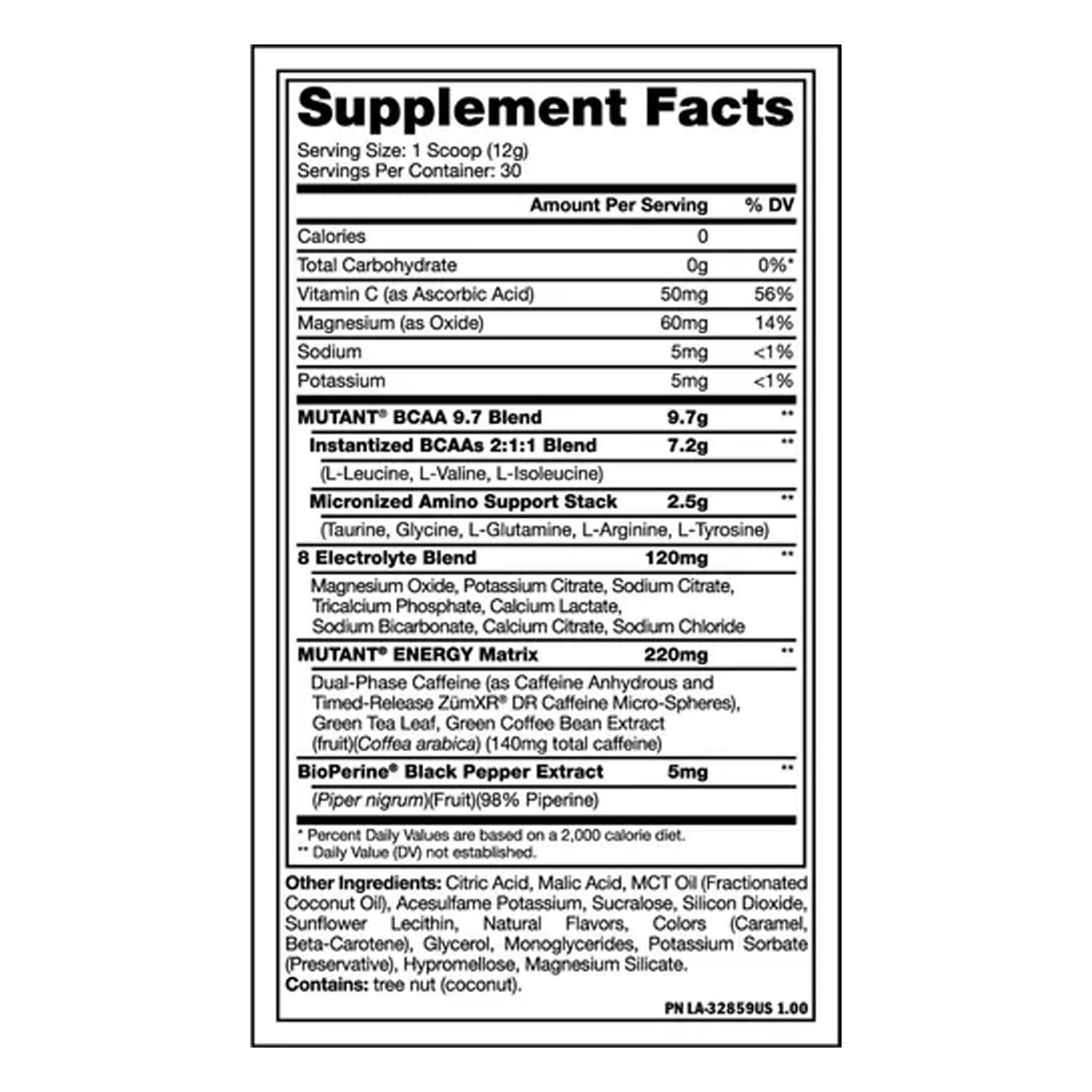 Foto 2 | Suplemento Alimenticio BCAA Mutant Aminoacidos Recuperación Incremento Blue Raspberry
