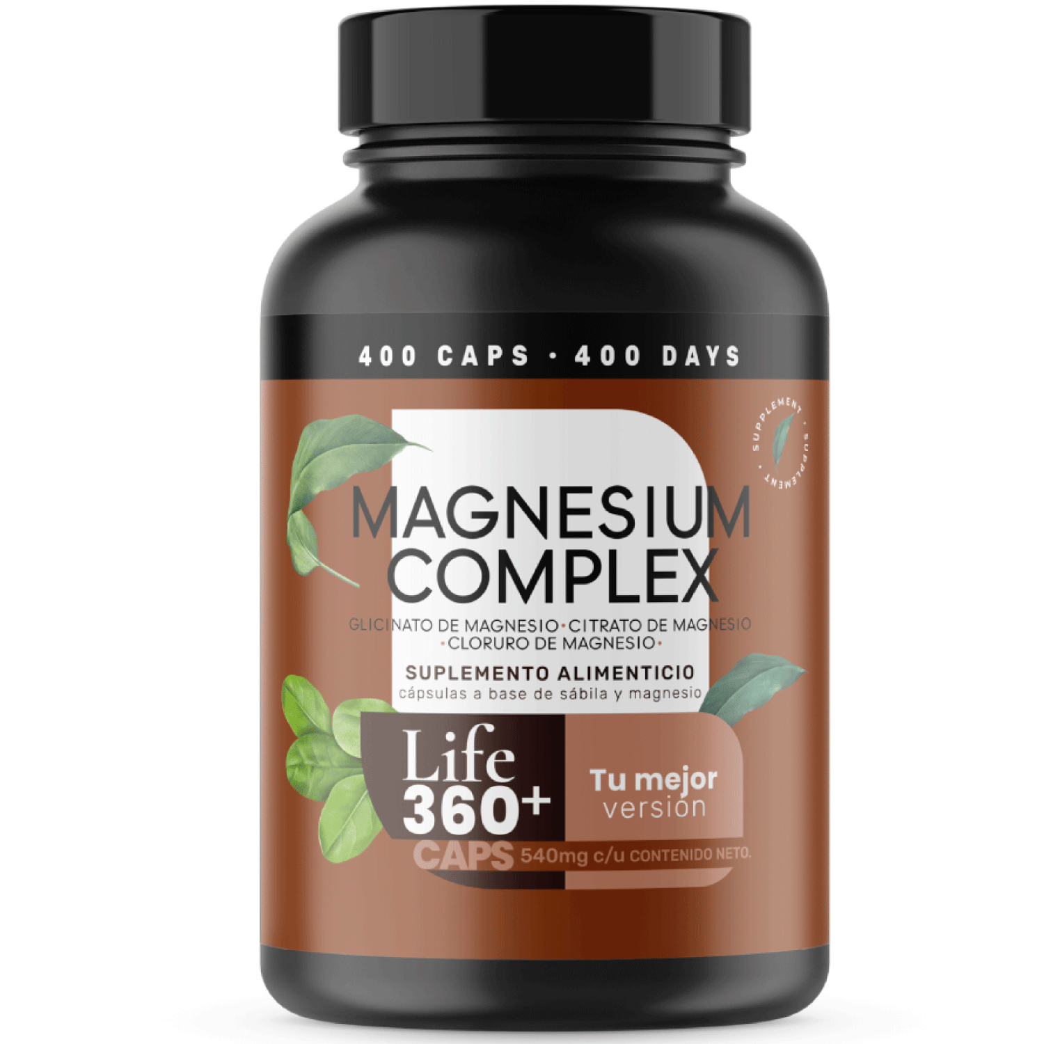 Suplemento Alimenticio Magnesium Complex Life 360+ 400 Cápsulas