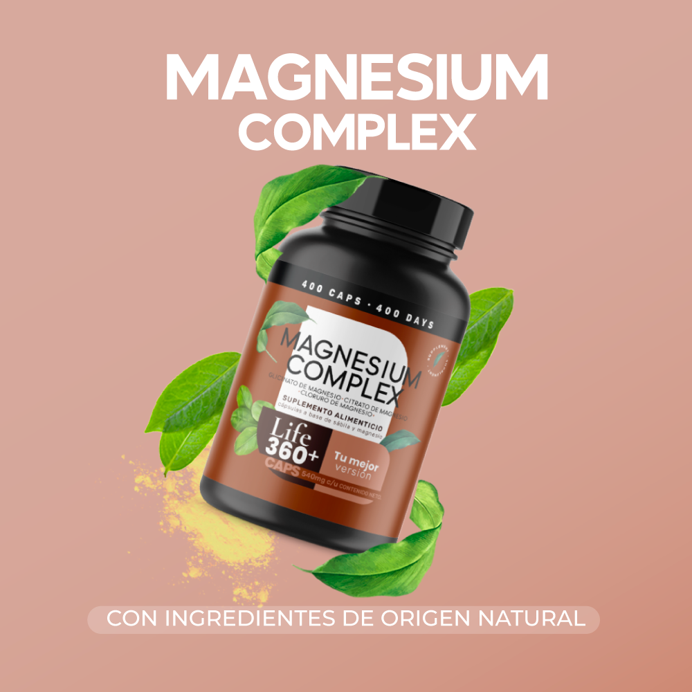 Foto 3 pulgar | Suplemento Alimenticio Magnesium Complex Life 360+ 400 Cápsulas