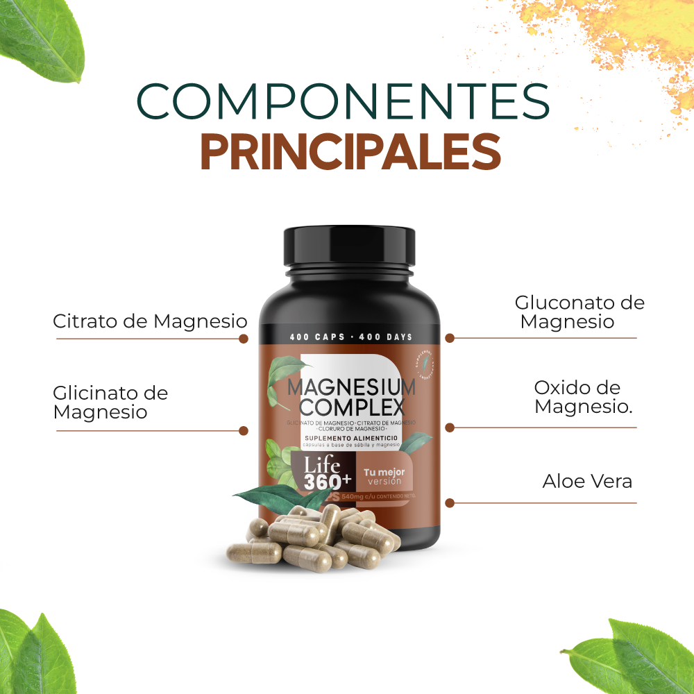 Foto 5 pulgar | Suplemento Alimenticio Magnesium Complex Life 360+ 400 Cápsulas