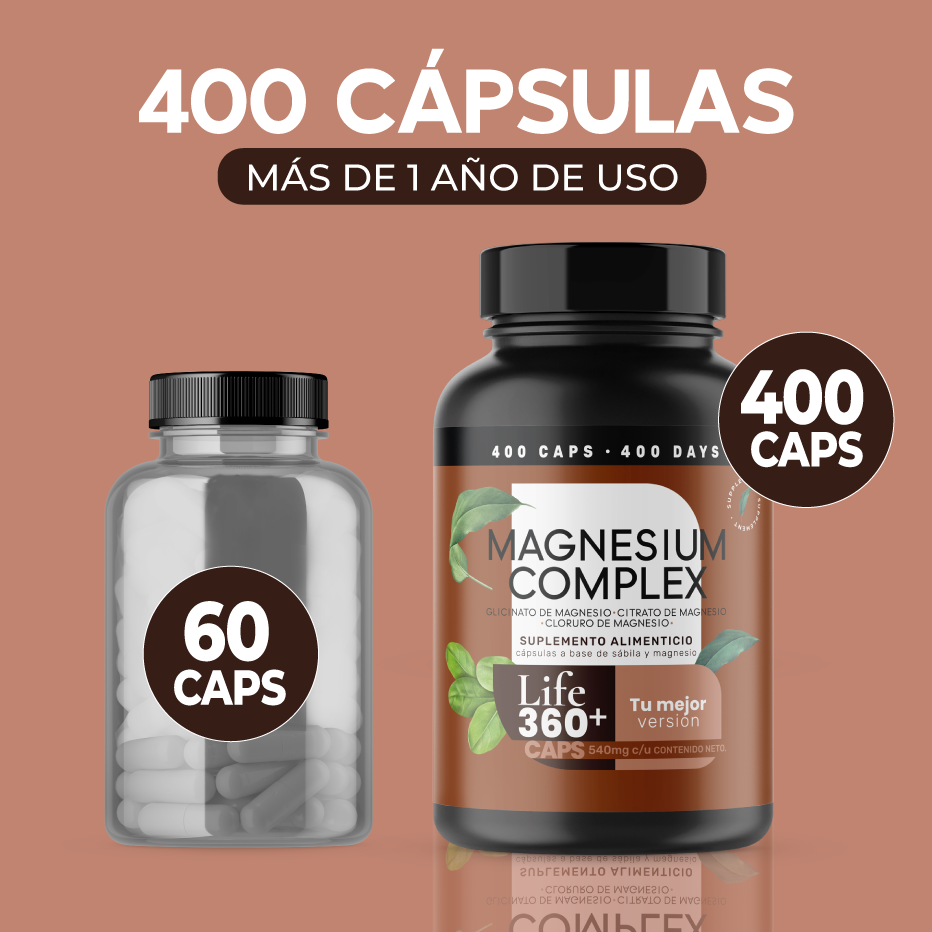 Foto 8 pulgar | Suplemento Alimenticio Magnesium Complex Life 360+ 400 Cápsulas