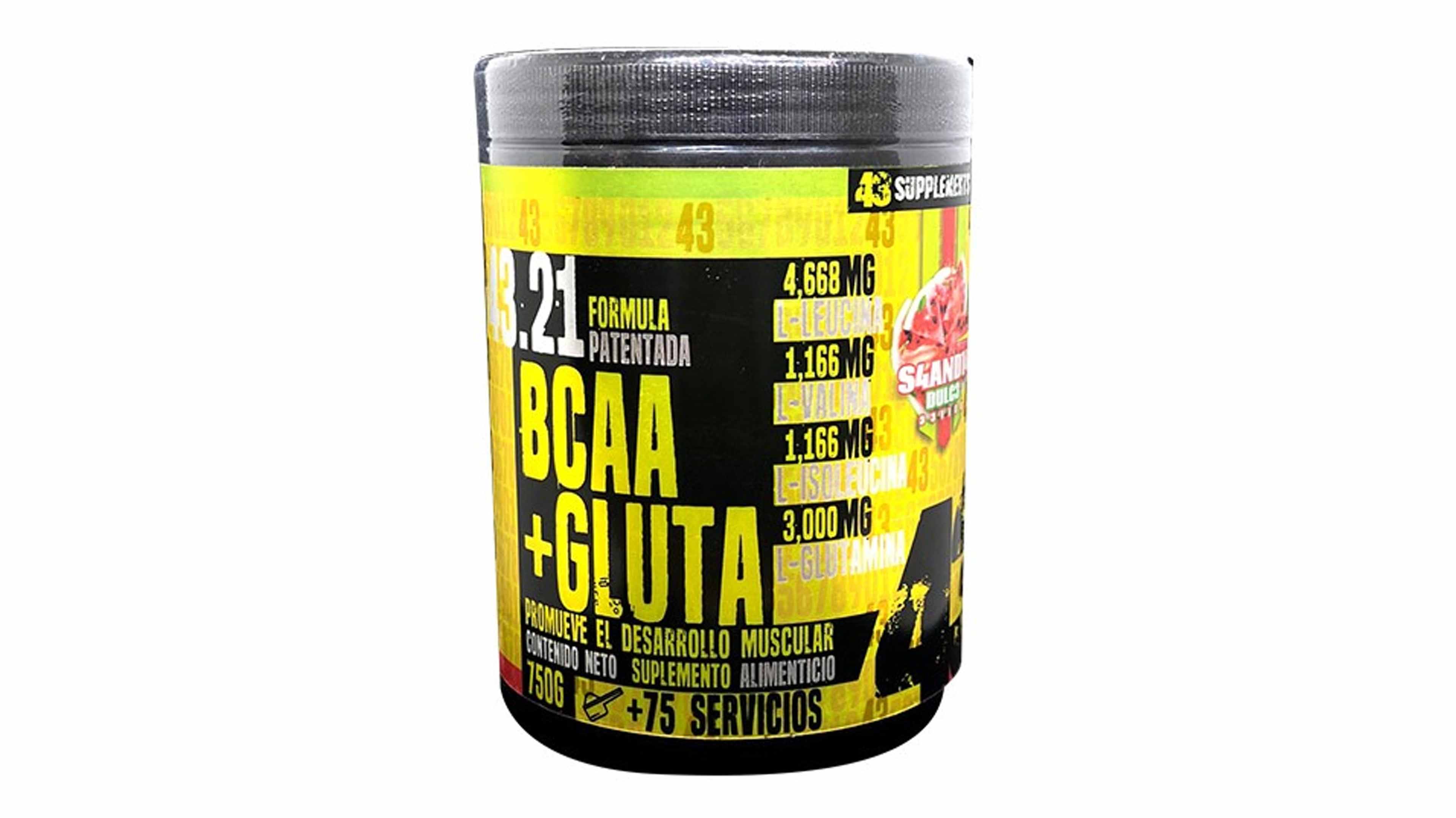 Aminoácidos Bcca + Glutamine 43 Suplemento 750g 75 Servicios Sabor Mango