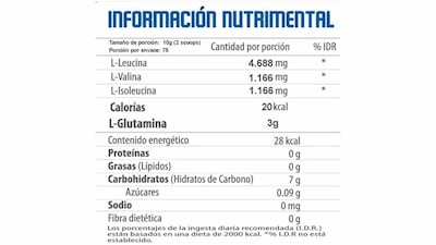 Foto 2 | Aminoácidos Bcca + Glutamine 43 Suplemento 750g 75 Servicios Sabor Mango