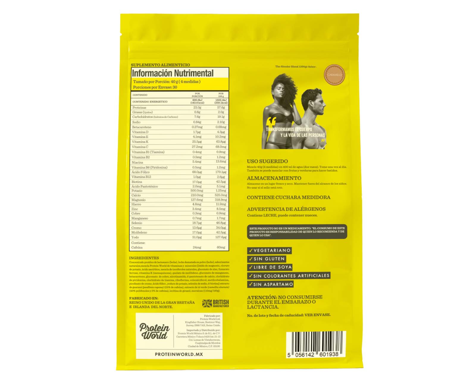 Foto 3 pulgar | Suplemento Alimenticio Protein World The Slender Blend Caramelo 1.2 Kg
