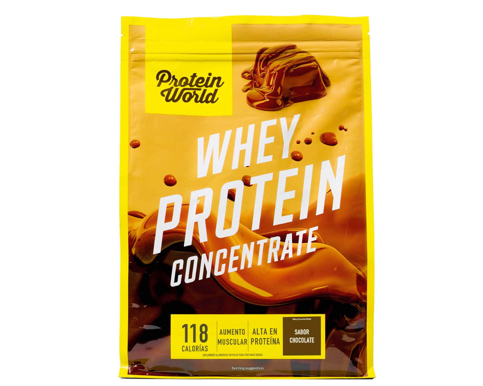 Foto 2 pulgar | Suplemento Alimenticio Protein World Whey Protein Concentrate Sabor Chocolate 900 g
