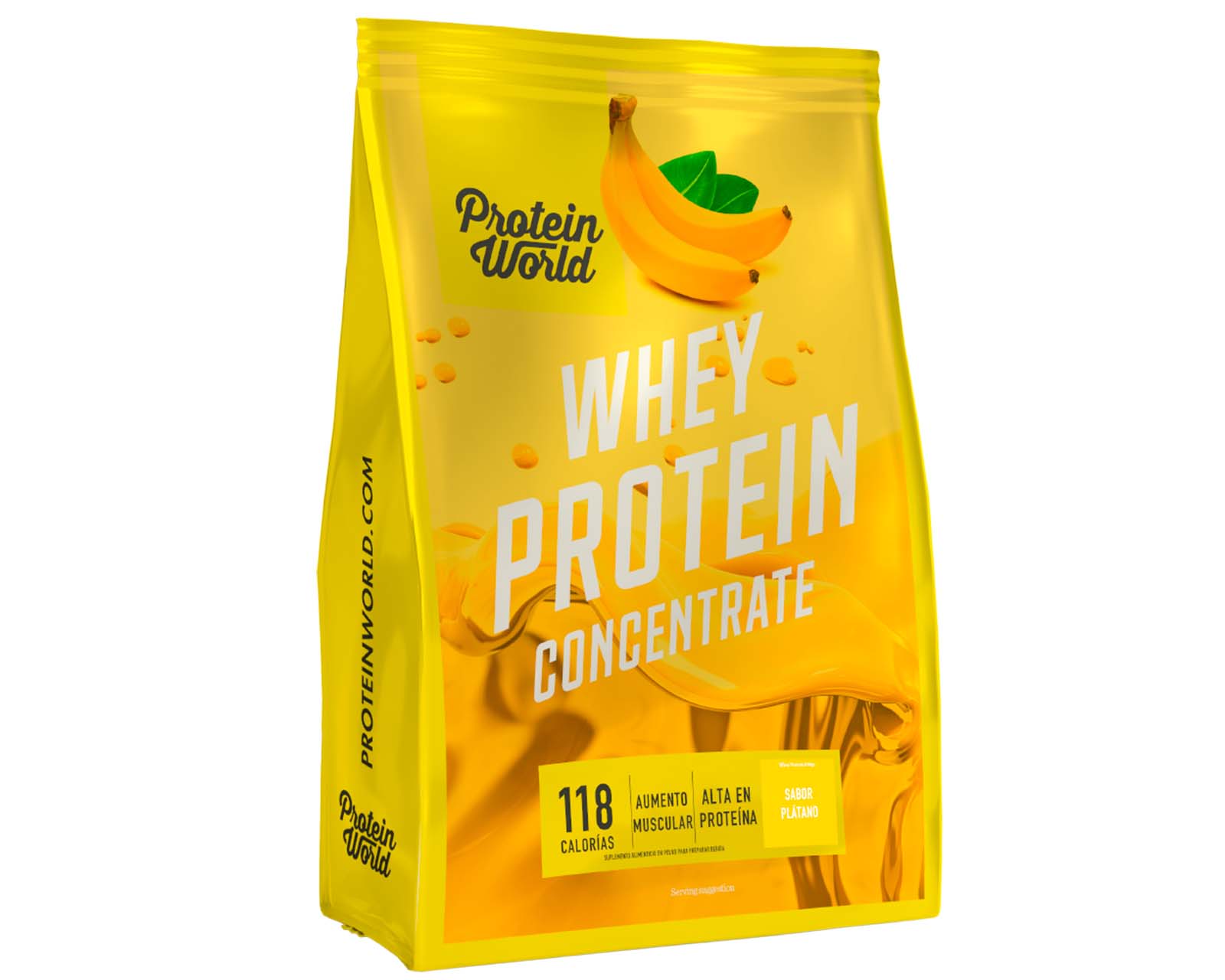 Foto 4 pulgar | Suplemento Alimenticio Protein World Whey Protein Concentrate Sabor Plátano 900 g