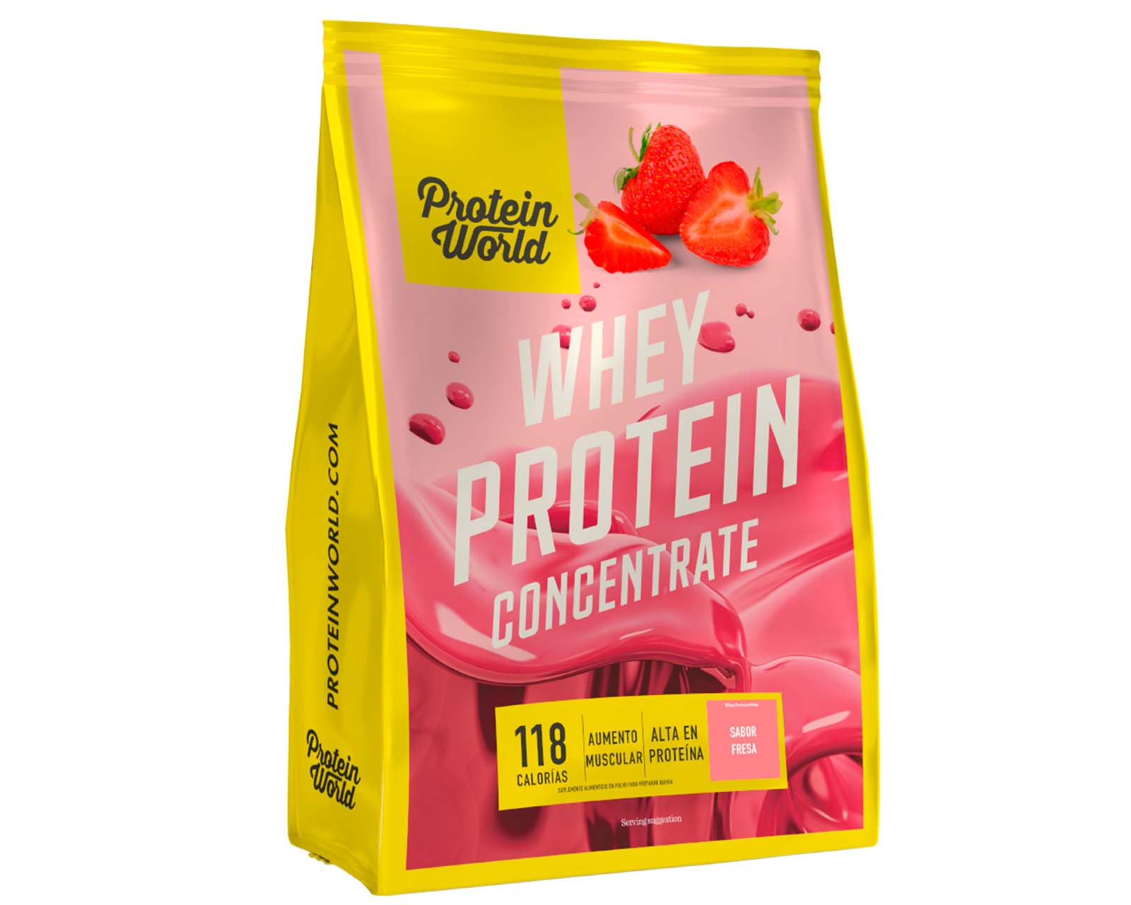 Foto 4 pulgar | Suplemento Alimenticio Protein World Whey Protein Concentrate Sabor Fresa 900g