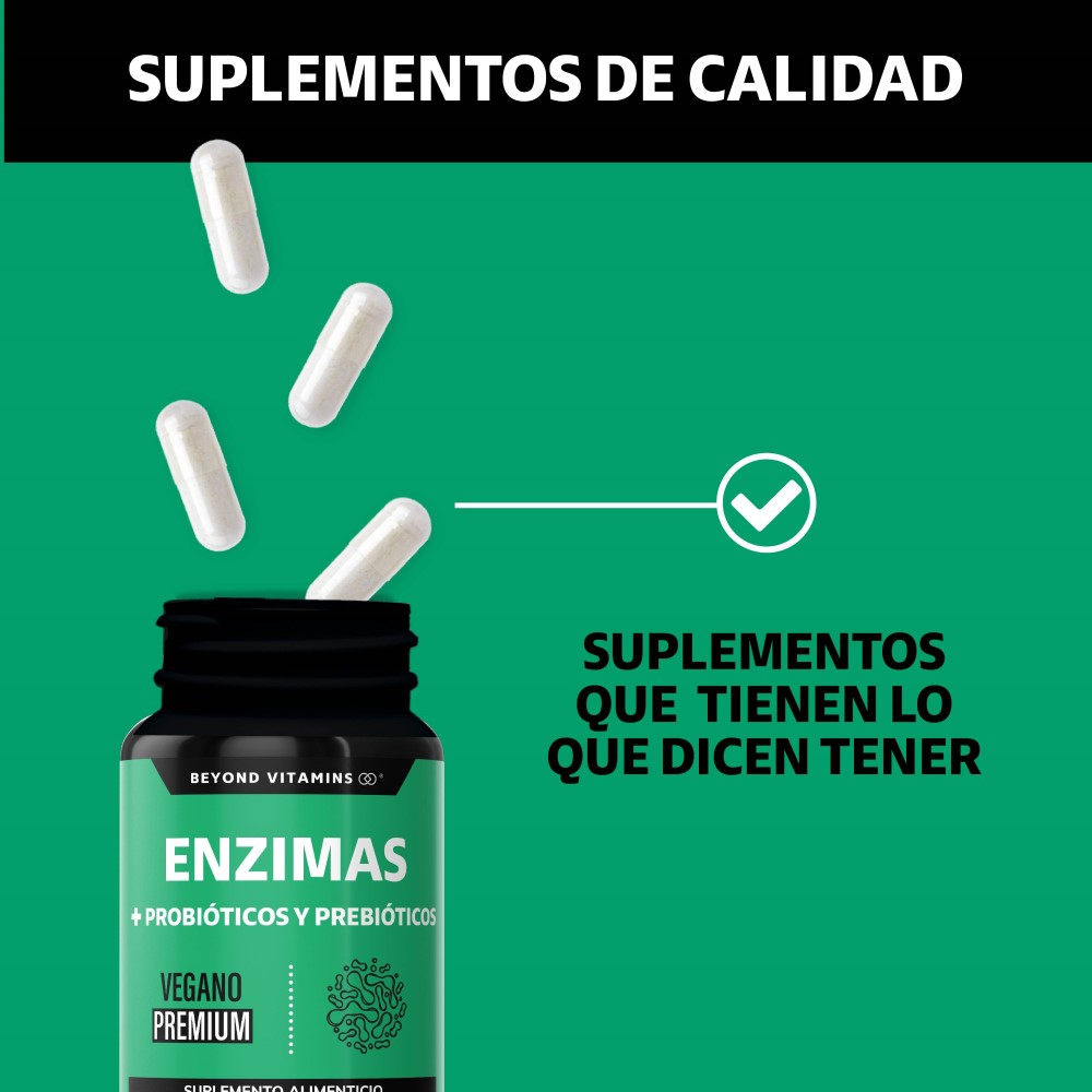 Foto 4 pulgar | Suplemento Alimenticio Beyond Vitamins Enzimas Digestivas + Probióticos 60 Cápsulas