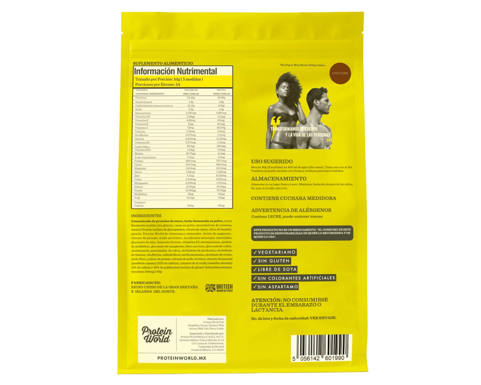Foto 3 pulgar | Suplemento Alimenticio Protein World Superman Blend 1.2 Kg