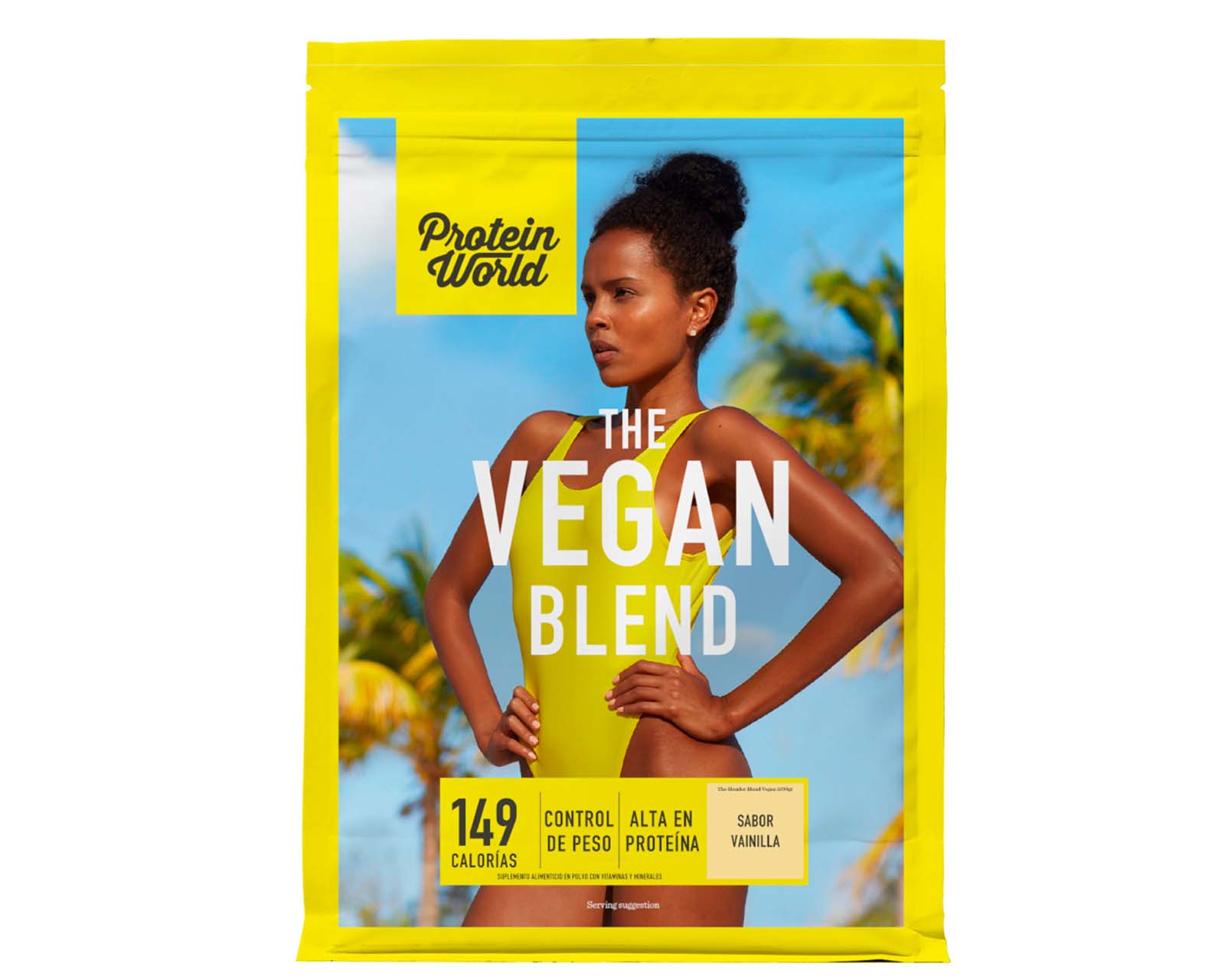 Suplemento Alimenticio Protein World The Slender Blend Vegano Vainilla 1.2 Kg