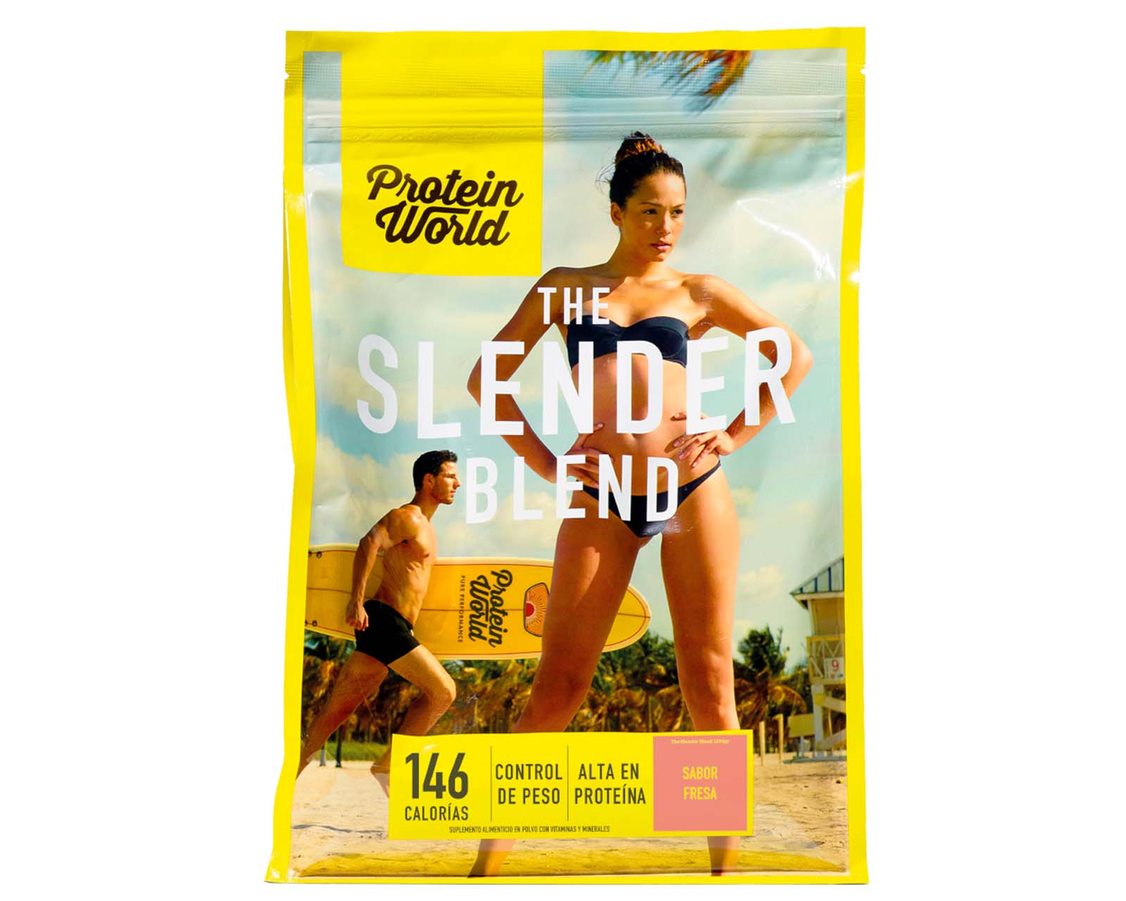 Suplemento Alimenticio Protein World The Slender Blend Fresa 1.2 Kg