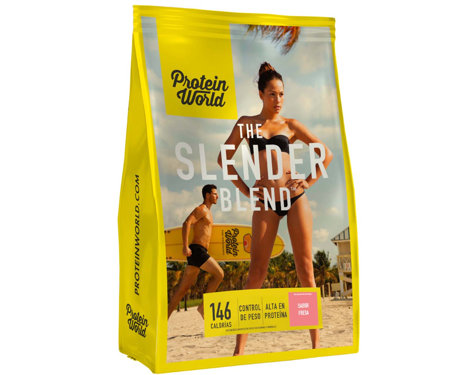 Foto 4 pulgar | Suplemento Alimenticio Protein World The Slender Blend Fresa 1.2 Kg