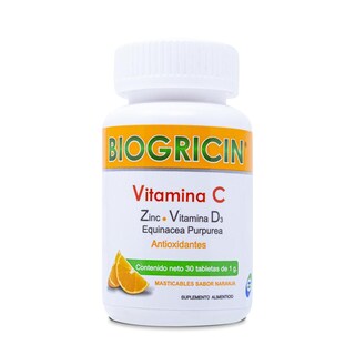 Foto 1 | Suplemento Alimenticio BIO SALUD Biogricin Vitamina C 30 Tabletas Masticables de 1 G Sabor Naranja