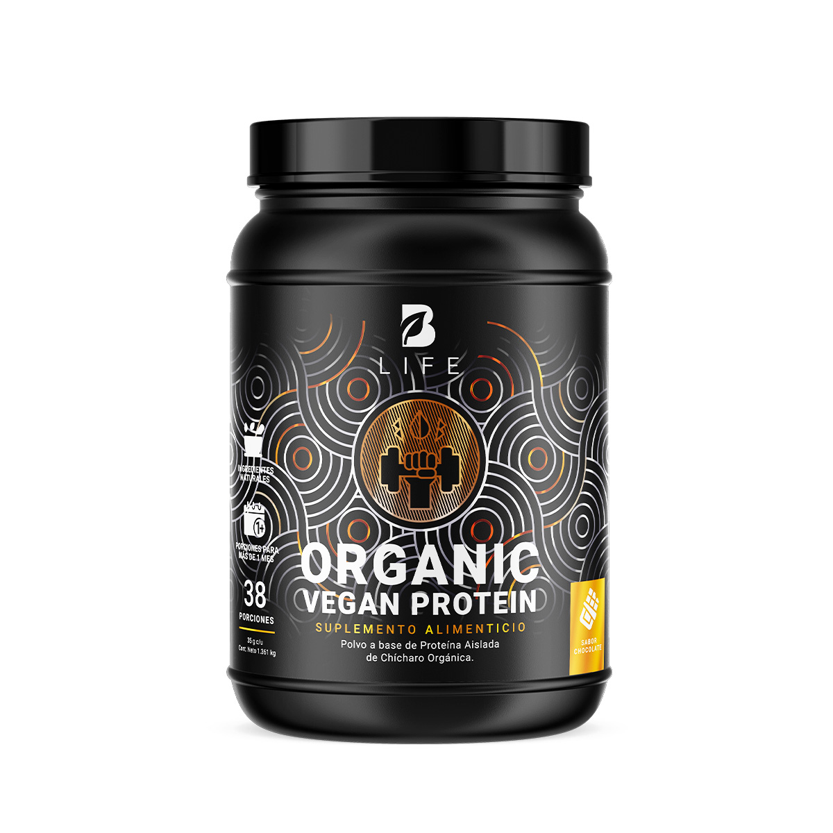 Foto 2 pulgar | Proteína Orgánica Vegana de 3 Lbs Sabor Chocolate B Life
