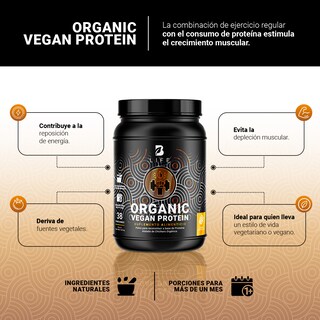 Foto 3 | Proteína Orgánica Vegana de 3 Lbs Sabor Chocolate B Life