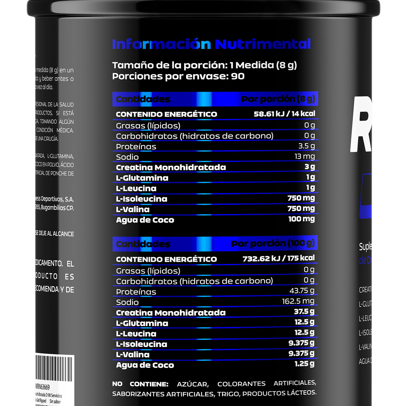 Foto 3 pulgar | Suplemento B Life Creatina Monohidratada en Polvo 90 porciones Sabor Fruit Punch Get Ripped