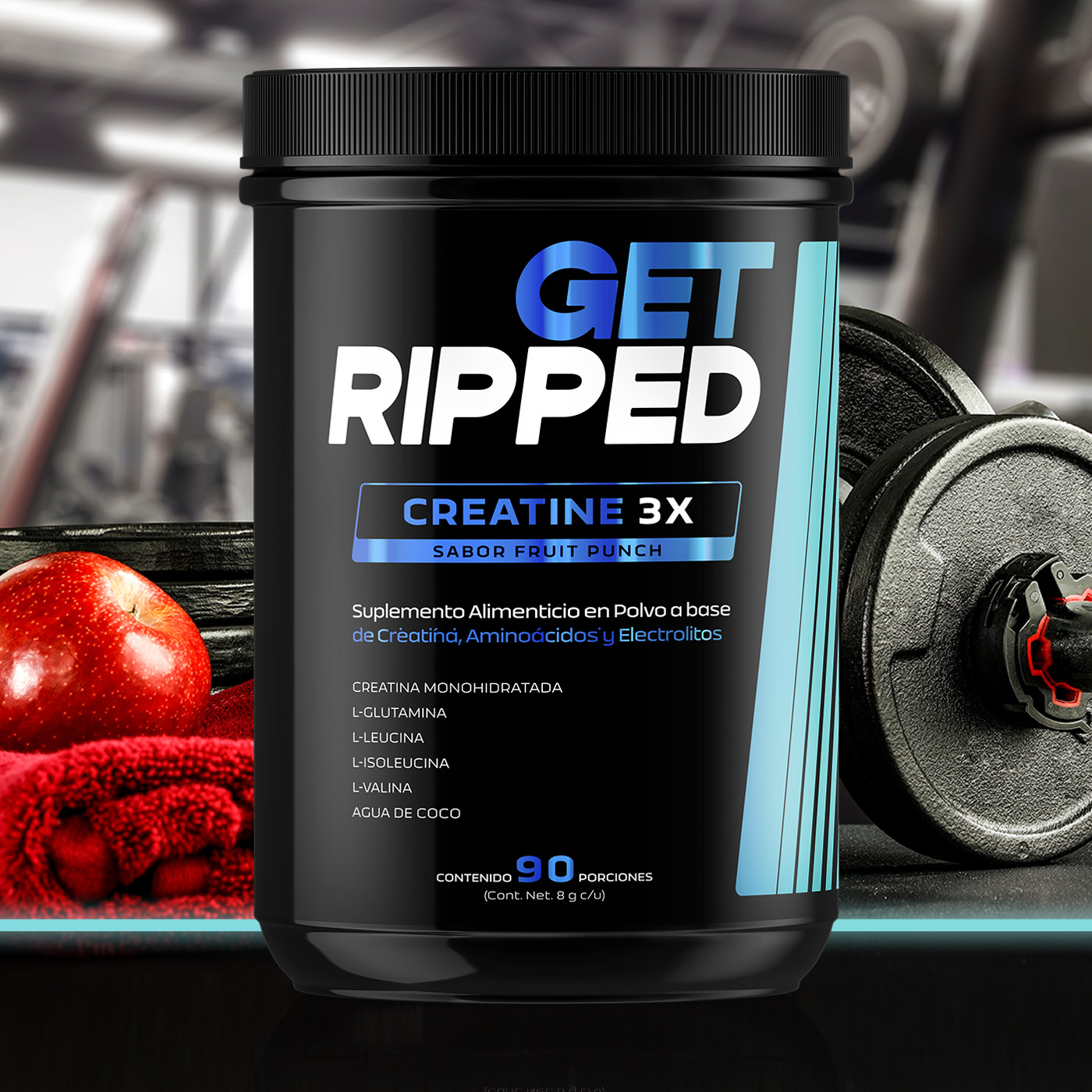 Foto 7 pulgar | Suplemento B Life Creatina Monohidratada en Polvo 90 porciones Sabor Fruit Punch Get Ripped