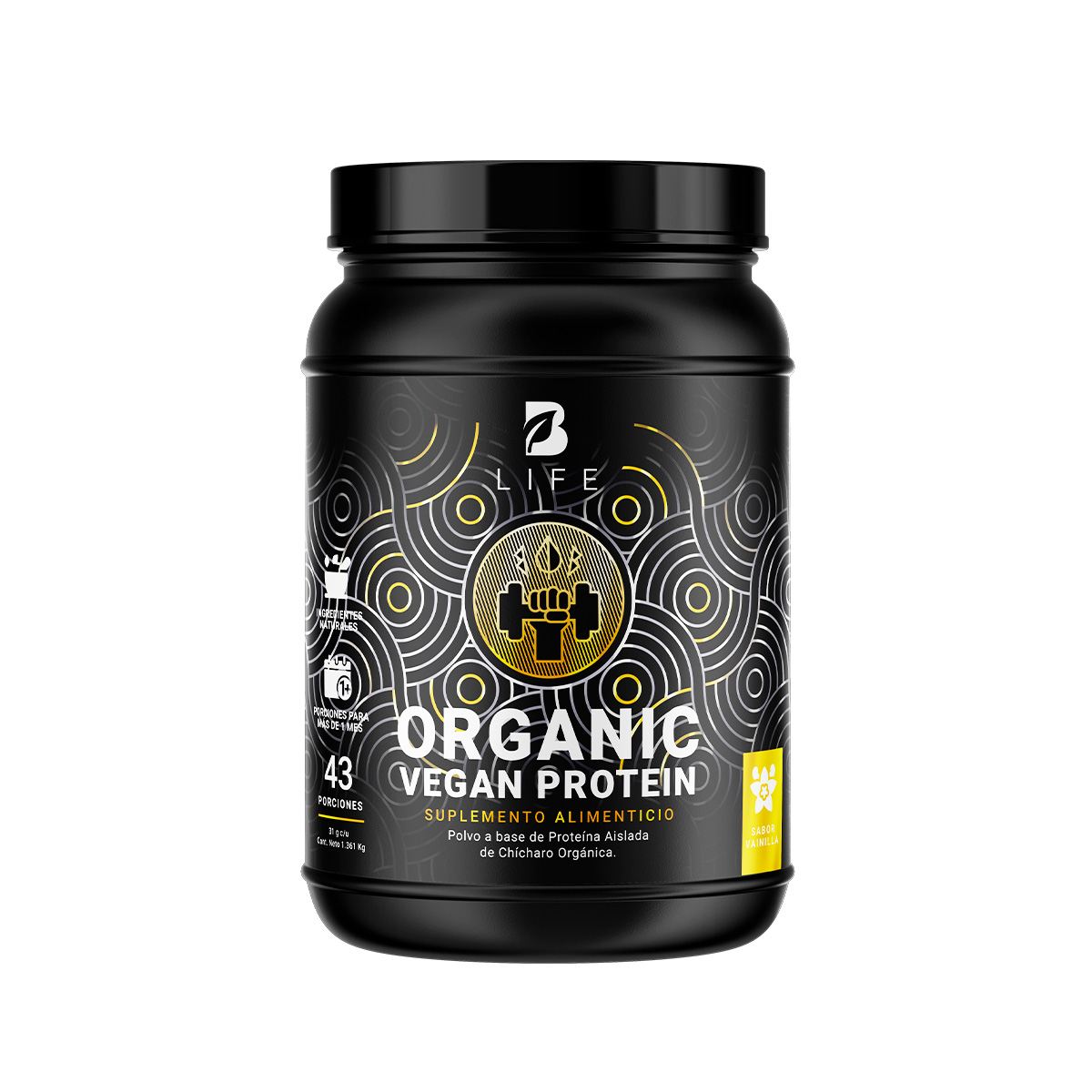 Foto 2 pulgar | Proteína Orgánica Vegana 3 Lbs Sabor Vainilla B Life