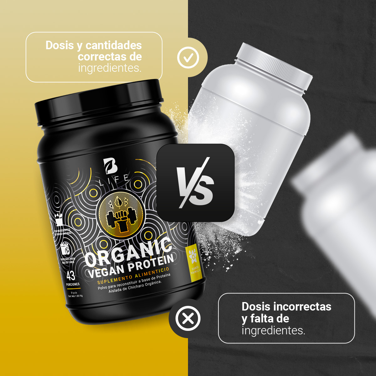 Foto 5 | Proteína Orgánica Vegana 3 Lbs Sabor Vainilla B Life