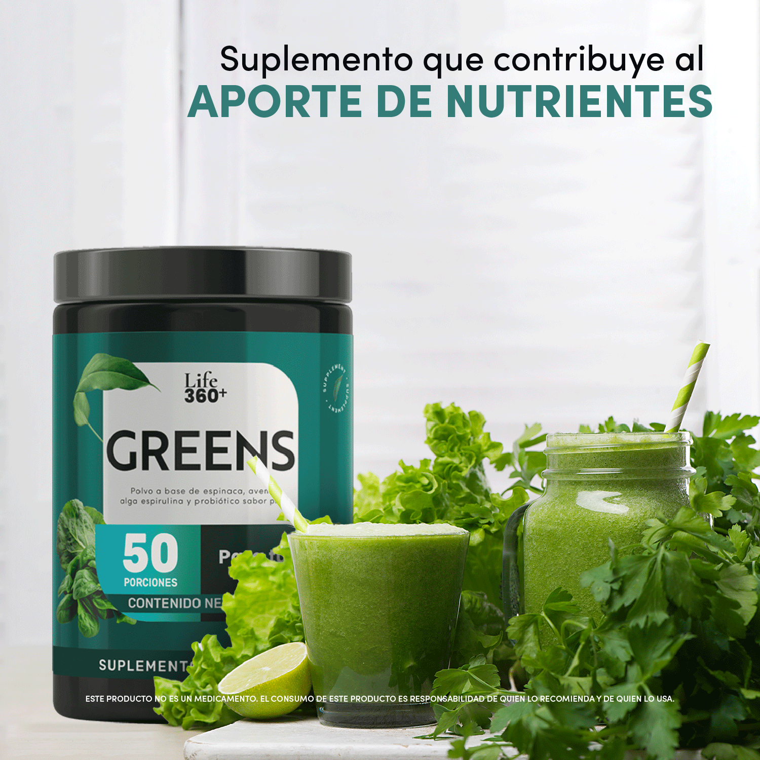 Foto 6 pulgar | Suplemento Greens Polvo Verde Fibra Life360+ 50 Porciones