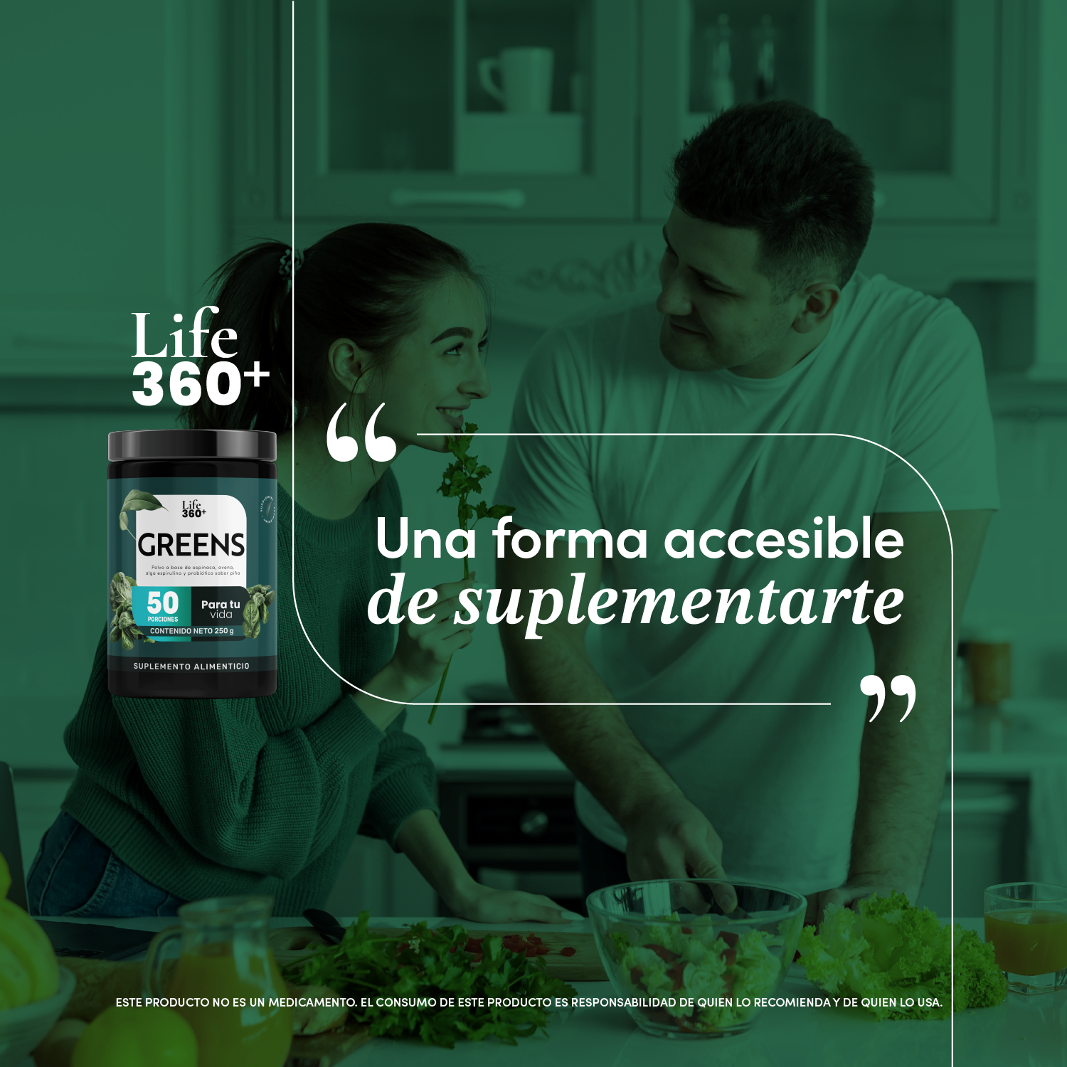 Foto 7 pulgar | Suplemento Greens Polvo Verde Fibra Life360+ 50 Porciones