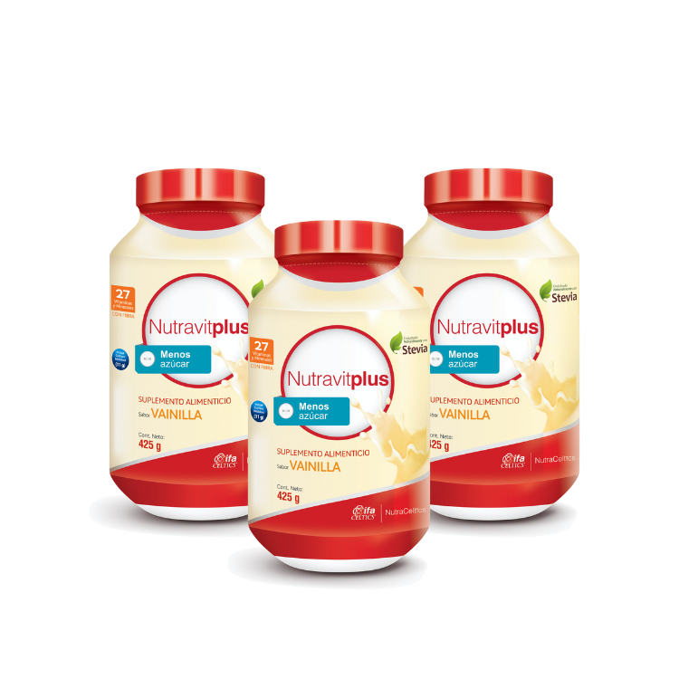Foto 3 pulgar | Suplemento Nutravit Plus Red Bote 425 gr Bajo en Azúcar Vainilla