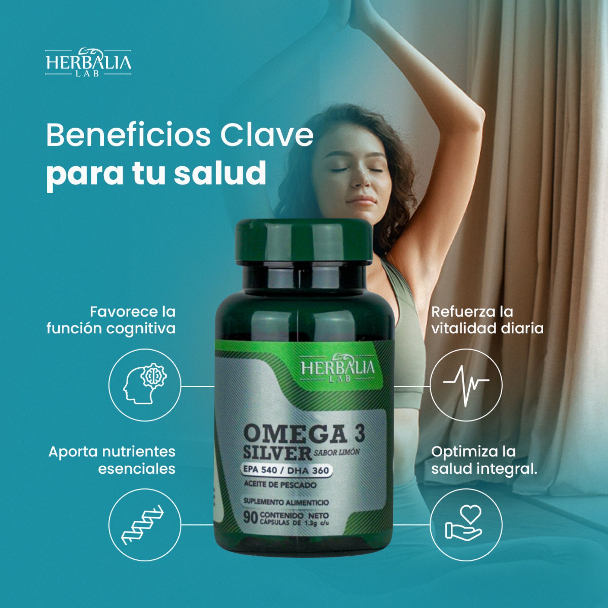 Foto 5 | Herbalia Lab , Omega 3 Silver De Alta Potencia, Epa 540 / Dha 360