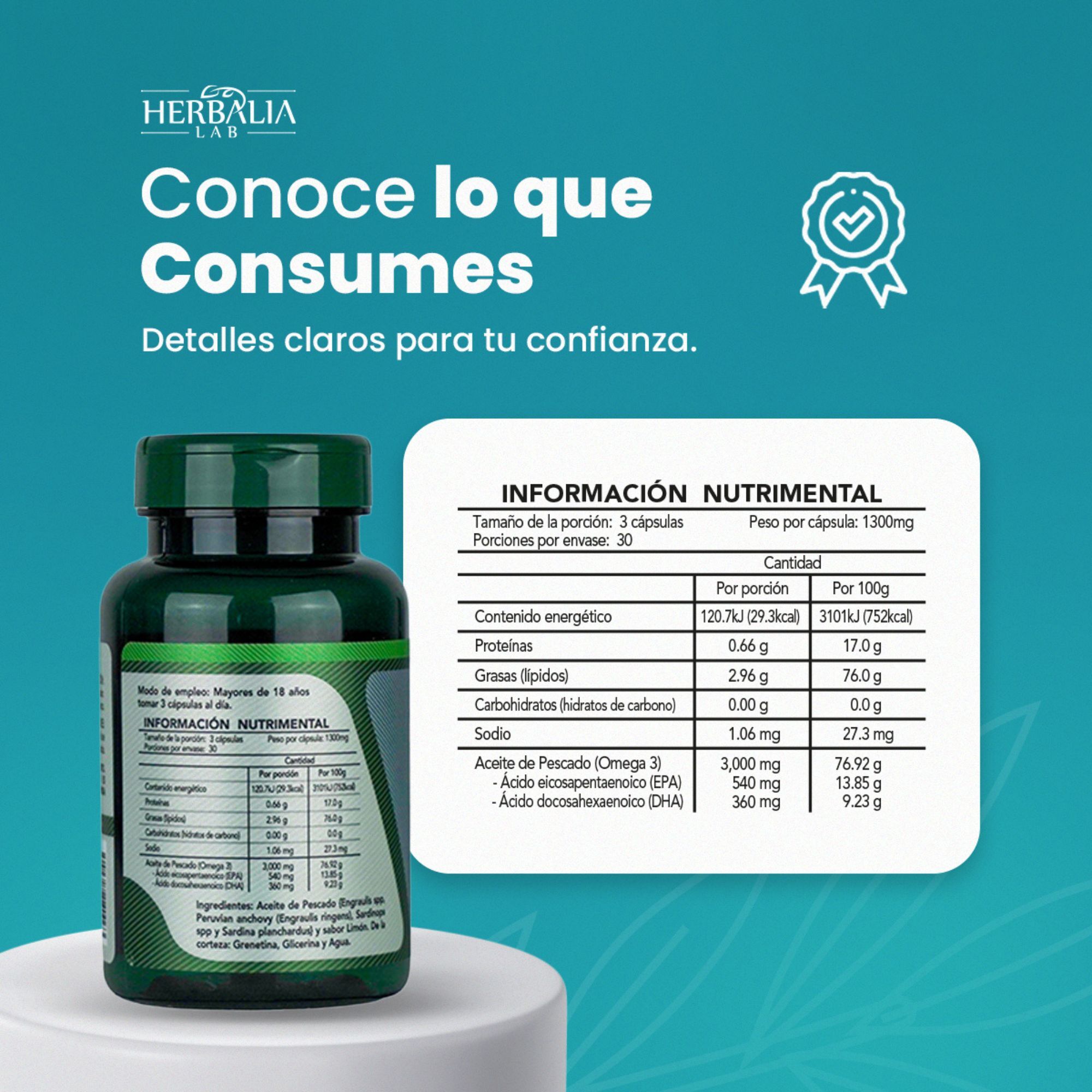 Foto 8 pulgar | Herbalia Lab , Omega 3 Silver De Alta Potencia, Epa 540 / Dha 360