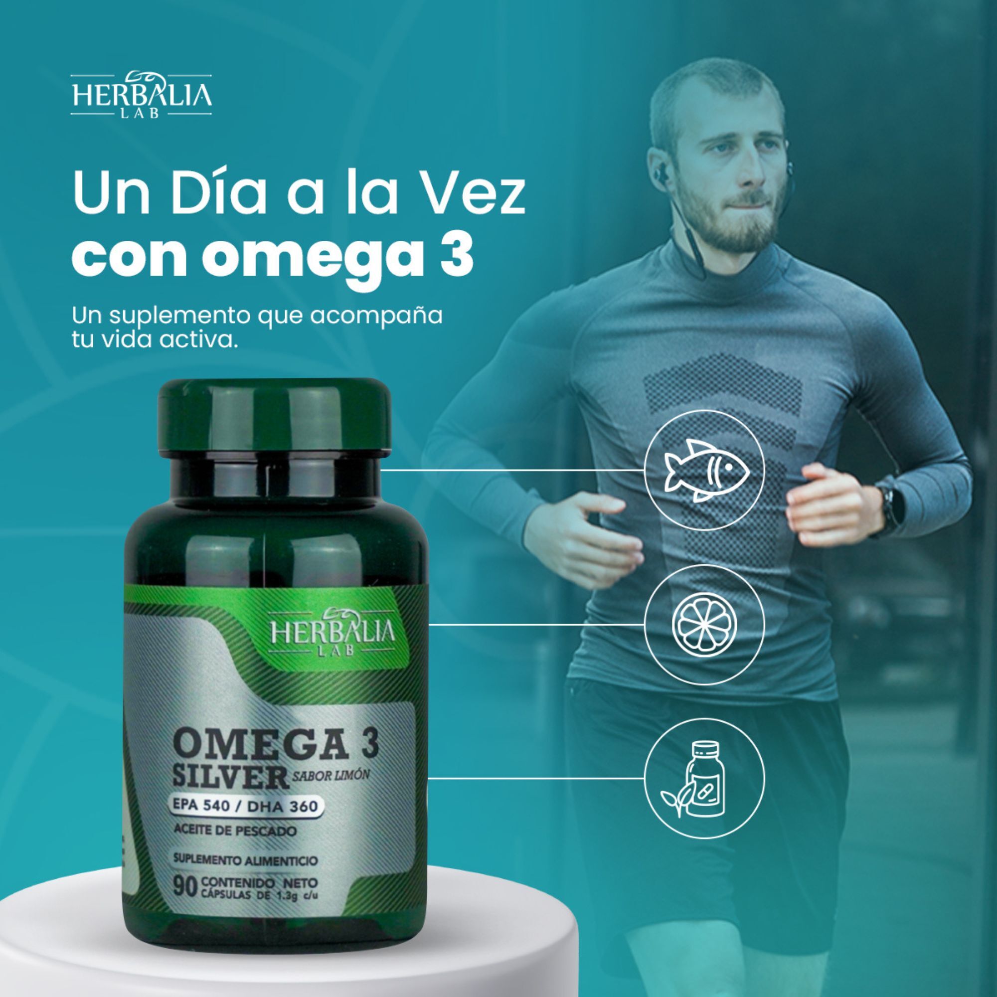 Foto 9 pulgar | Herbalia Lab , Omega 3 Silver De Alta Potencia, Epa 540 / Dha 360