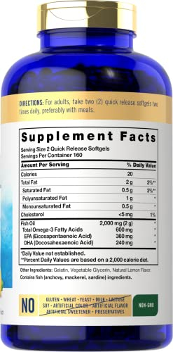 Foto 3 pulgar | Suplemento: Cápsulas Blandas De Aceite De Pescado Carlyle, 2000 Mg, 320 Unidades - Venta Internacional.