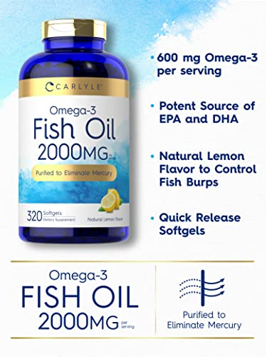Foto 4 pulgar | Suplemento: Cápsulas Blandas De Aceite De Pescado Carlyle, 2000 Mg, 320 Unidades - Venta Internacional.