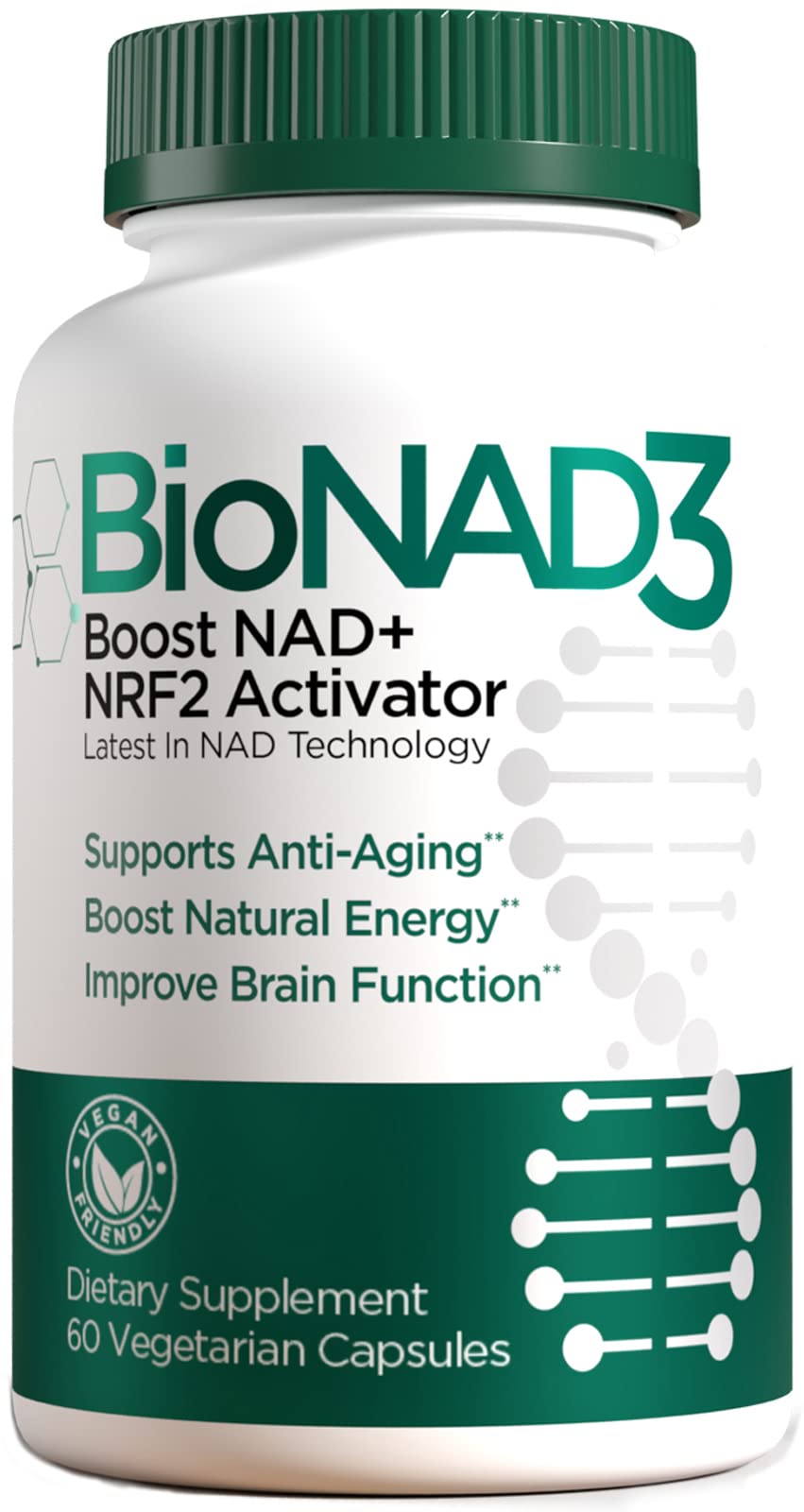 Foto 2 pulgar | Suplemento Bionad3 Nad3 Nad+ Con Activador Nrf2 60 Cápsulas - Venta Internacional.