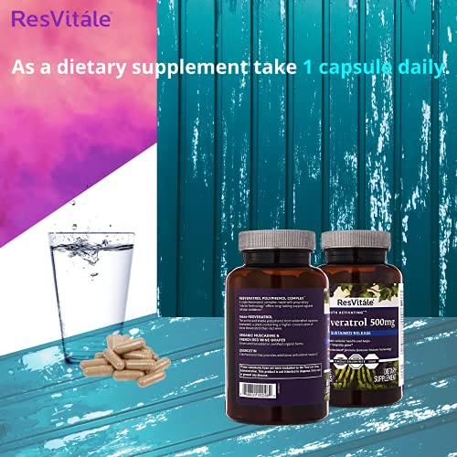 Foto 7 pulgar | Suplemento Resvitale Resveratrol 500 Mg Con Extracto De Uva 60 C - Venta Internacional.