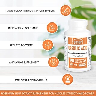 Foto 2 | Suplemento De Ácido Ursólico Supersmart 300 Mg Con Romero 90 Cápsulas - Venta Internacional.