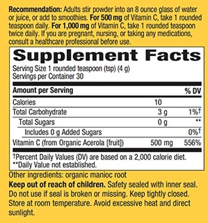 Foto 5 | Vitamina C en Polvo Orgánica 100% Acerola Nature's Way Alive - Venta Internacional
