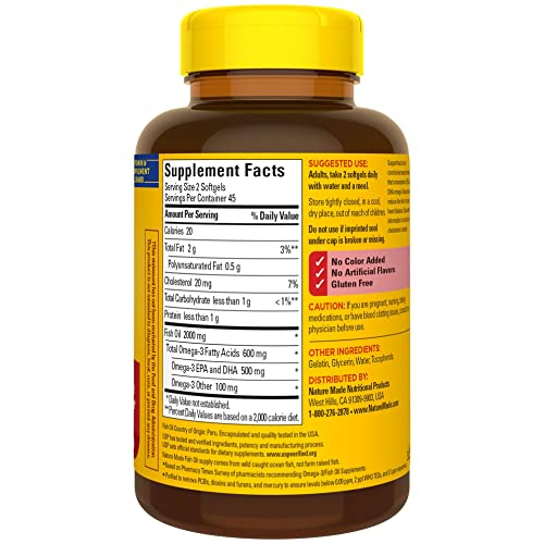 Foto 8 pulgar | Suplemento De Aceite De Pescado Hecho Por La Naturaleza, 1000 Mg, 90 Cápsulas Blandas - Venta Internacional.