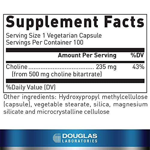 Foto 3 pulgar | Suplemento De Bitartrato De Colina De Douglas Laboratories 235 Mg 100 - Venta Internacional.