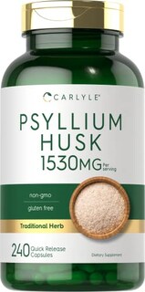 Foto 1 | Cápsulas De Cáscara De Psyllium Carlyle 1530 Mg, 240 Cápsulas, Suplemento De Fibra - Venta Internacional.