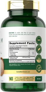 Foto 2 | Cápsulas De Cáscara De Psyllium Carlyle 1530 Mg, 240 Cápsulas, Suplemento De Fibra - Venta Internacional.