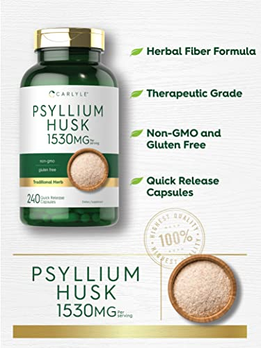 Foto 4 pulgar | Cápsulas De Cáscara De Psyllium Carlyle 1530 Mg, 240 Cápsulas, Suplemento De Fibra - Venta Internacional.