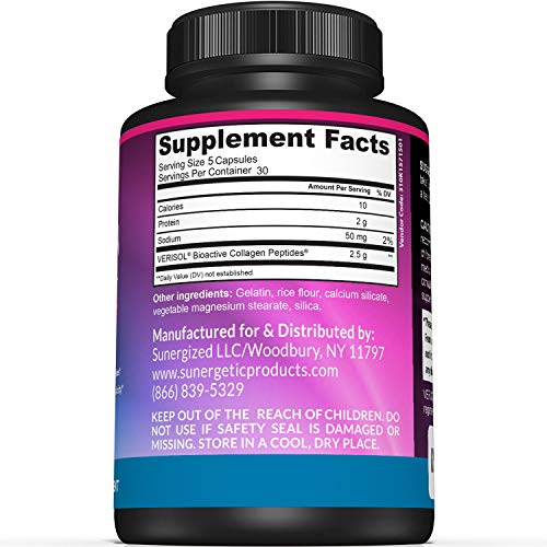 Foto 3 pulgar | Cápsulas De Péptidos De Colágeno Sunergetic 150 Cápsulas De 2500 Mg - Venta Internacional.