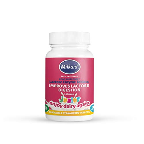 Tabletas Masticables Milkaid Junior Lactase Enzyme 60 Unidades Para Niños - Venta Internacional.