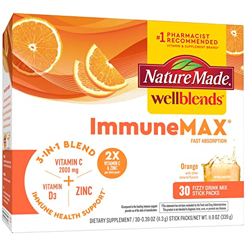 Foto 2 pulgar | Mezcla De Bebidas Gaseosas Nature Made Wellblends Immunemax, Paquete De 30 - Venta Internacional.