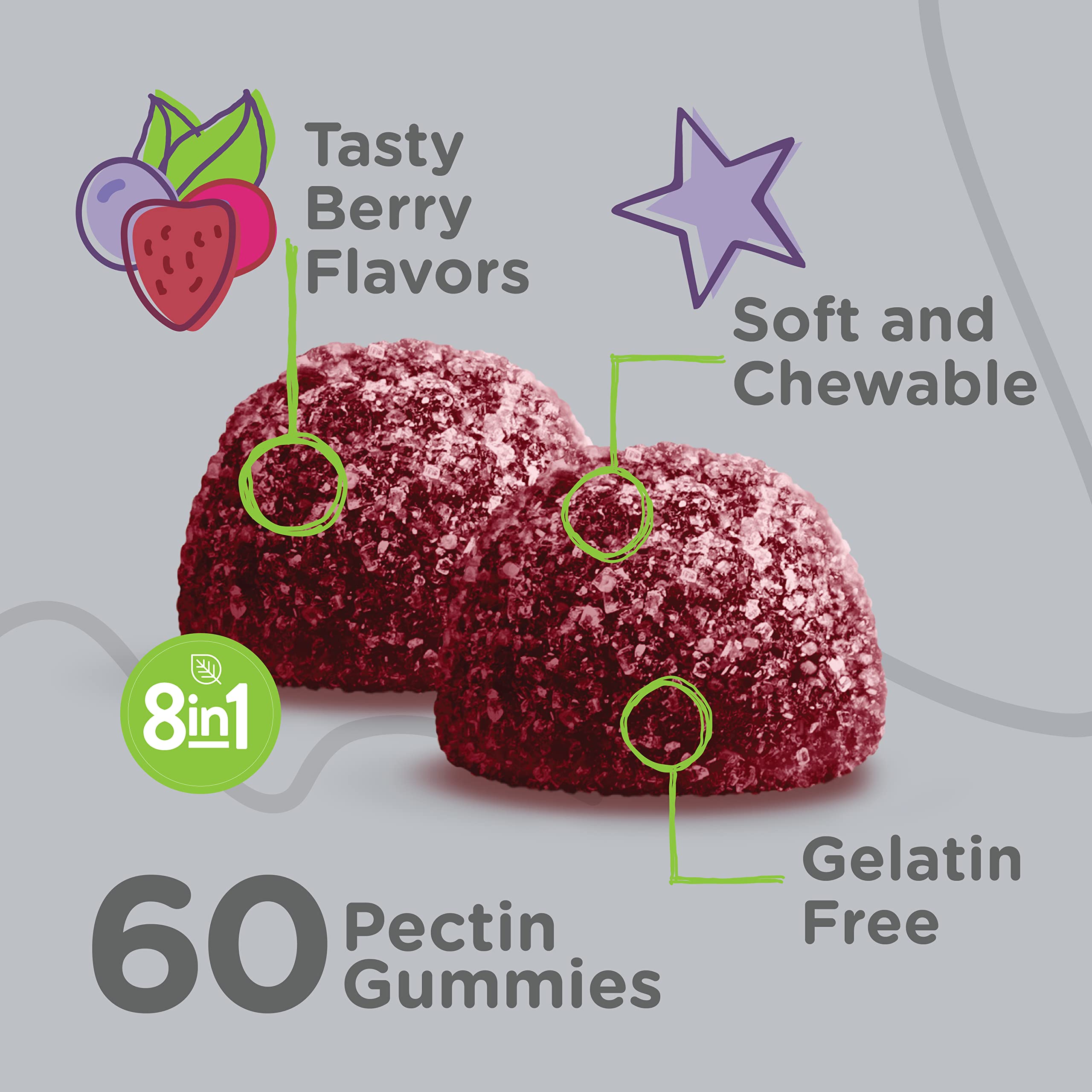 Foto 4 pulgar | Gomitas Viteey 8 En 1 Para Apoyar La Salud Inmunológica Supplements, 60 Unidades - Venta Internacional.