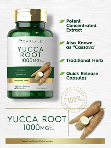 Foto 4 pulgar | Suplemento De Raíz De Yuca Carlyle 1000 Mg 120 Cápsulas Sin Ogm - Venta Internacional.